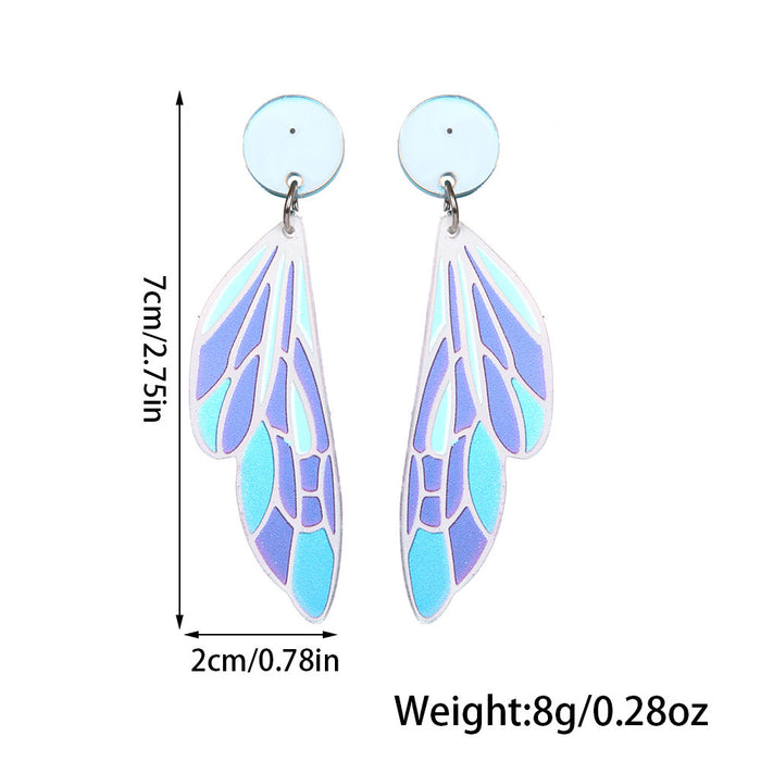 Wholesale Wing Earrings Handmade Cute Colorful Insect Wings Acrylic Earrings