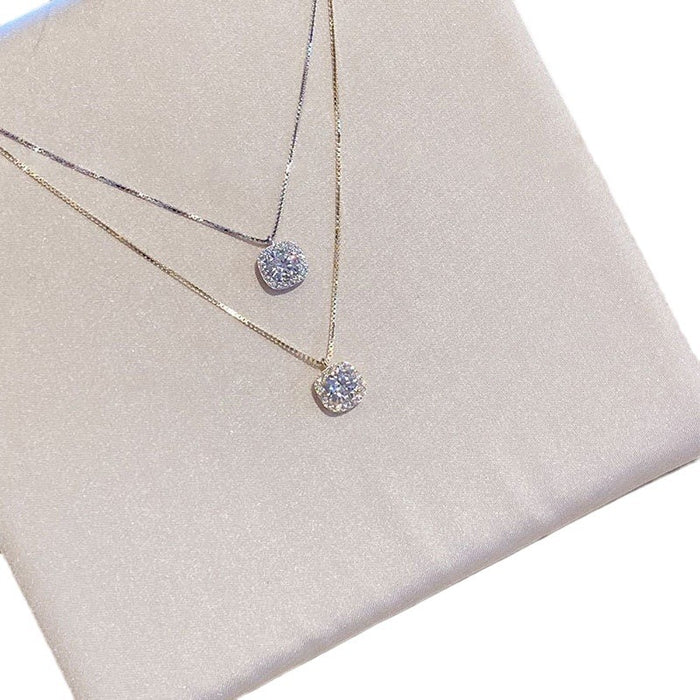 Wholesale Flash diamond necklace niche design, light luxury temperament, high-end feeling, collarbone chain wholesale