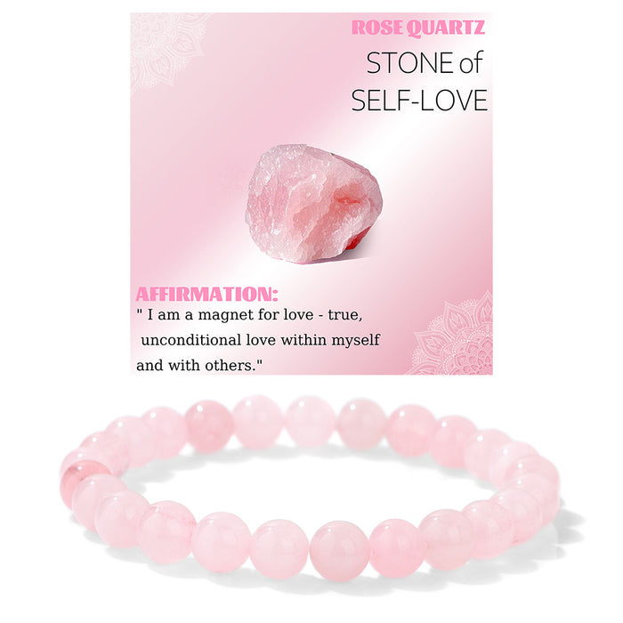 Wholesale 8mm stone bead bracelet with elastic cord a new design for couples