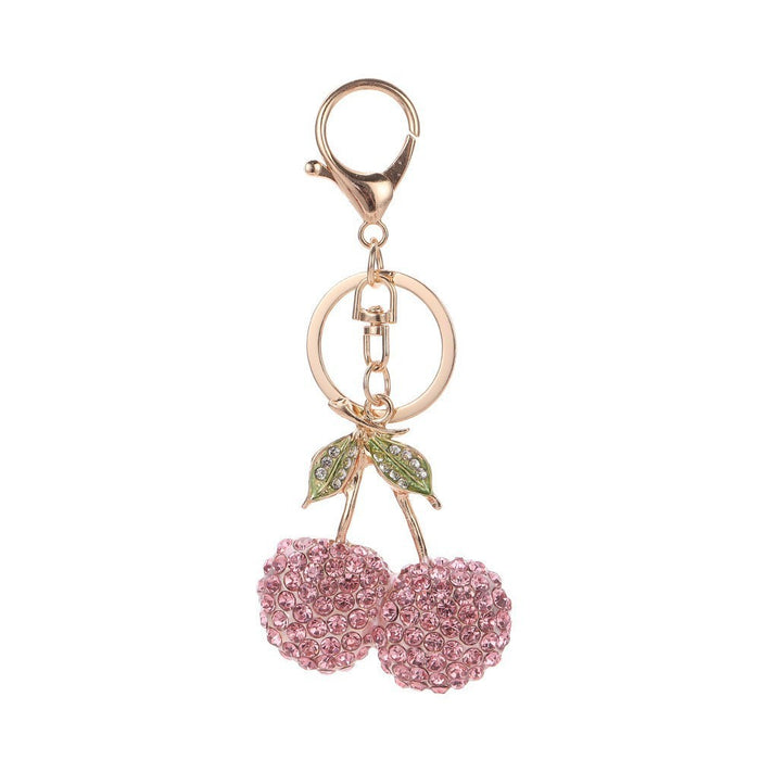 Wholesale Cherry Keychain Red Fruit Shape Key Ring Graduation Gift Decorative Accessory