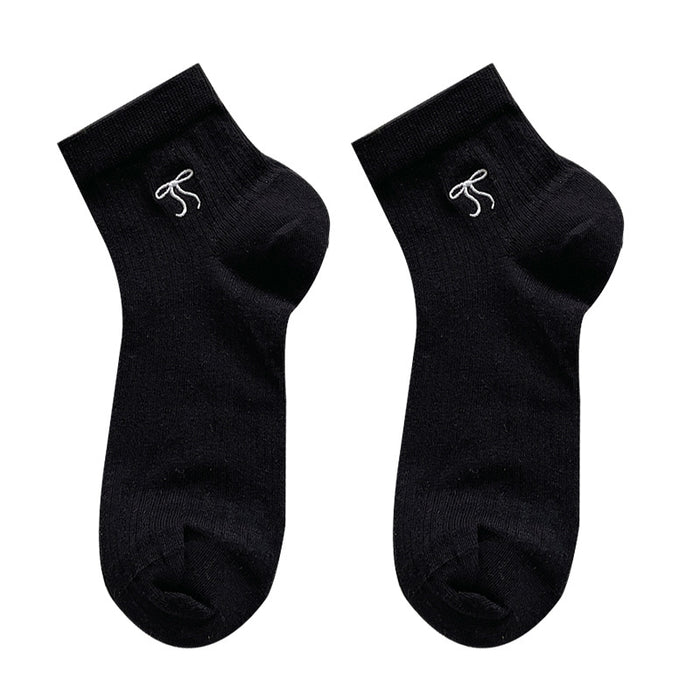 Wholesale Bow tie short tube socks boat socks breathable and sweat absorbing ultra-thin socks short socks