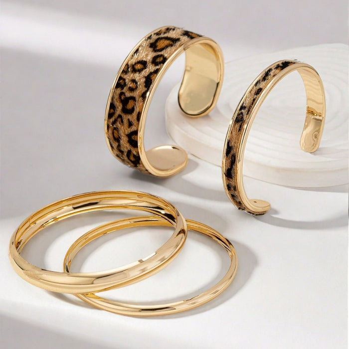 Wholesale Cool leopard bracelet smooth stacked bracelet