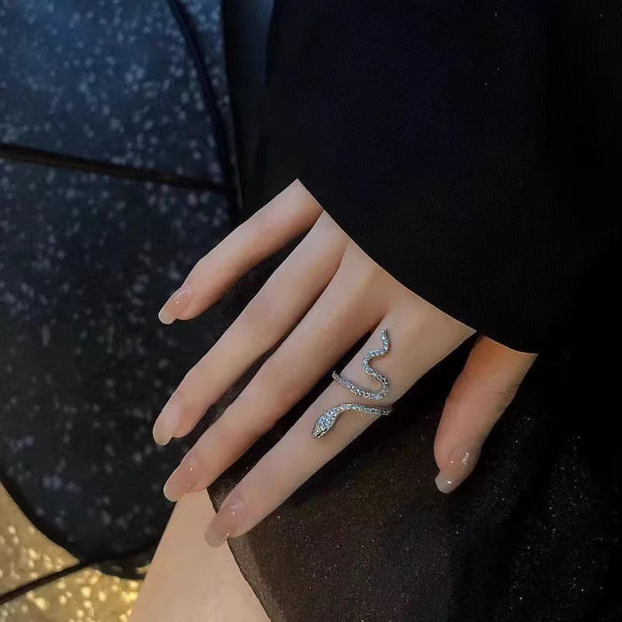 Wholesale Micro inlaid diamond ring with adjustable female opening, niche design, index finger ring, light luxury and high-end feel