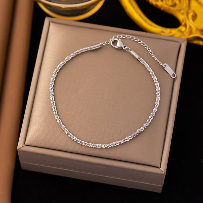 Wholesale Titanium Steel 18K Gold Plated Necklace Bracelet Anklet Set JDC-NE-YiBao004