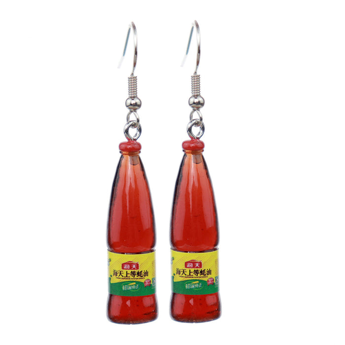 Wholesale Cartoon Beverage Bottle Resin Earrings JDC-ES-niqing021