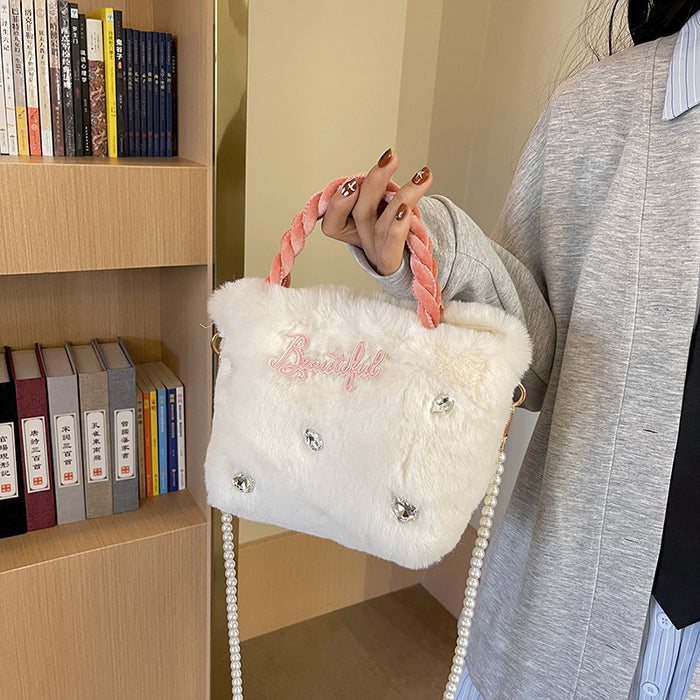 Wholesale Cute Crossbody Bag Autumn and Winter Bags  Women' s High-End Furry Bag Tote Bag Portable Niche