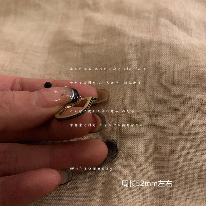 Wholesale Vintage vintage agate ring for women, niche, light luxury, high-end, unique opening index finger ring