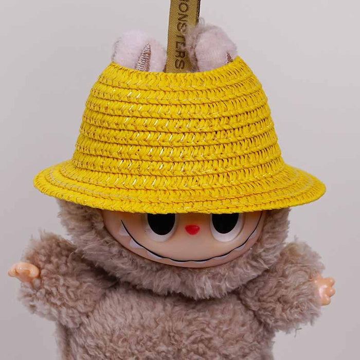 Wholesale  mini hollow top woven straw hat dome wave pull cloth leaking ear hat dress-up baby clothes accessories