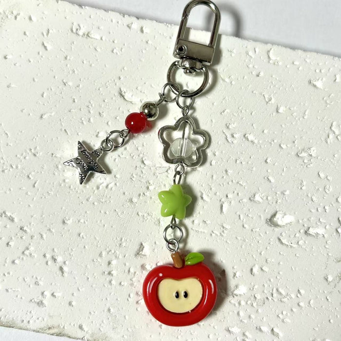 Wholesale Red Apple mobile phone lanyard bag decoration cute pendant keychain
