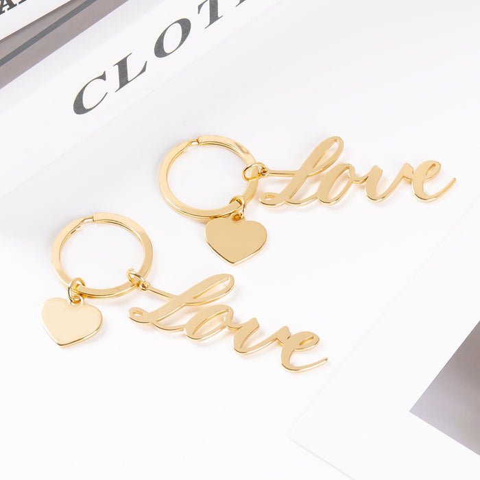 Wholesale Love Personalized Couple Keychain Love Gift Stainless Steel Keychain Couple Pendant