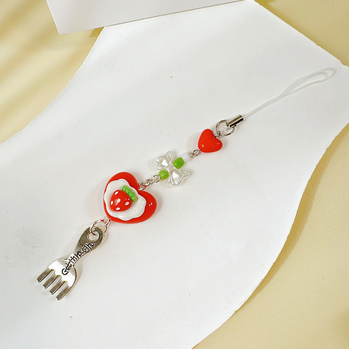 Wholesale Beaded Pendant Cute Girl Heart Mobile Phone Chain Bag Accessories