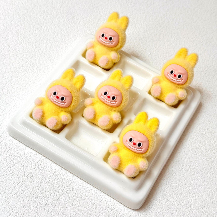 Wholesale 10pcs Cartoon flocking sitting beaded pen keychain accessories mobile phone chain loose bead jewelry accessories