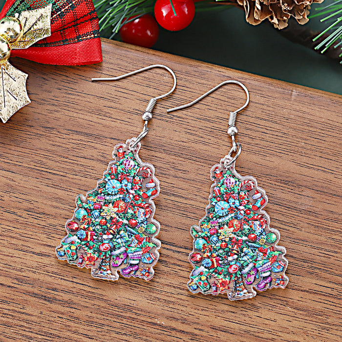 Wholesale Christmas gift box,  candies,  colorful lights,  Christmas tree acrylic earrings