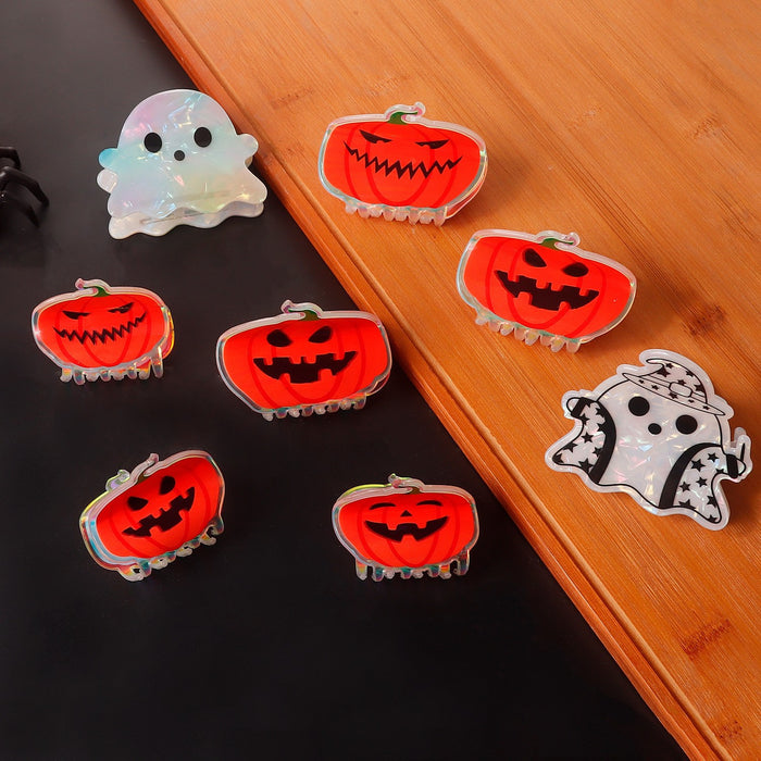 Wholesale  Pumpkin Ghost Laser Effect Printed Clip Shark Clip Hair Accessory