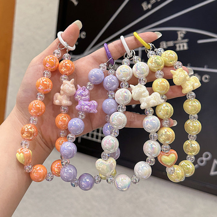 Wholesale Wholesale acrylic DIY handmade bead keychain, phone pad, phone chain