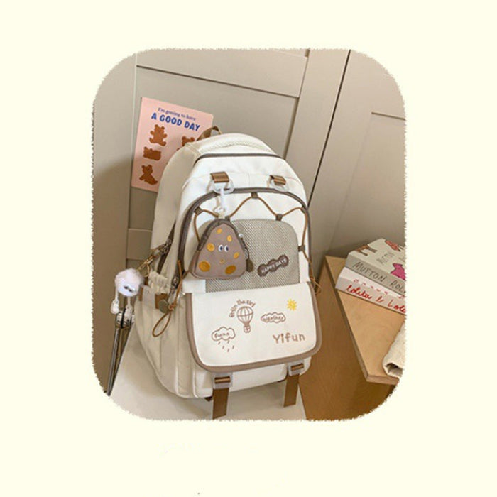 Wholesale Contrast color schoolbags, cute, lightweight, large-capacity, versatile backpacks for middle school and high school students