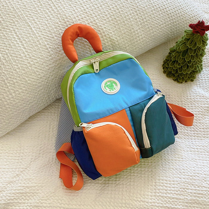 Wholesale Cute children's backpack, ultra light cartoon printed backpack, fashionable contrasting color backpack