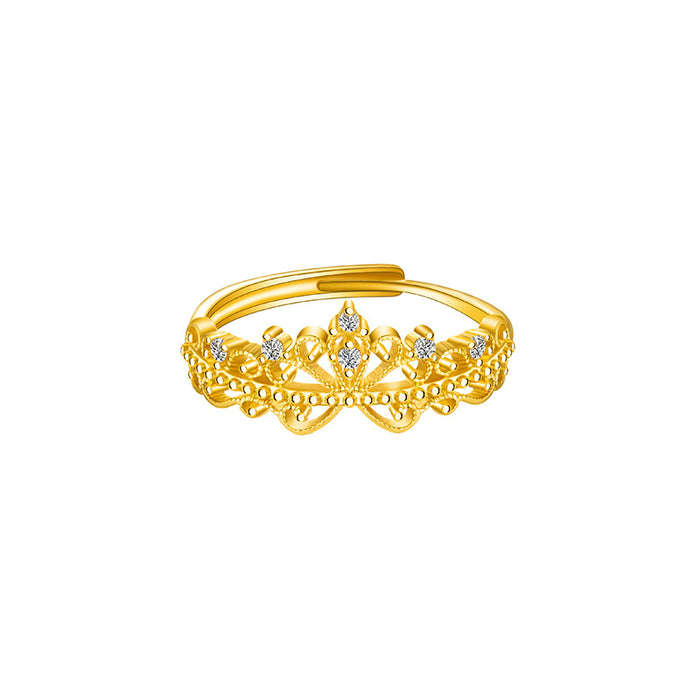 Wholesale Crown ring female  zircon adjustable  finger ring