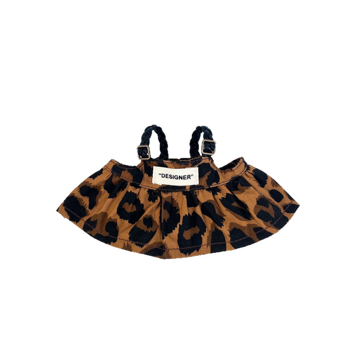 Wholesale Cute leopard print dress with small skull and bow headband