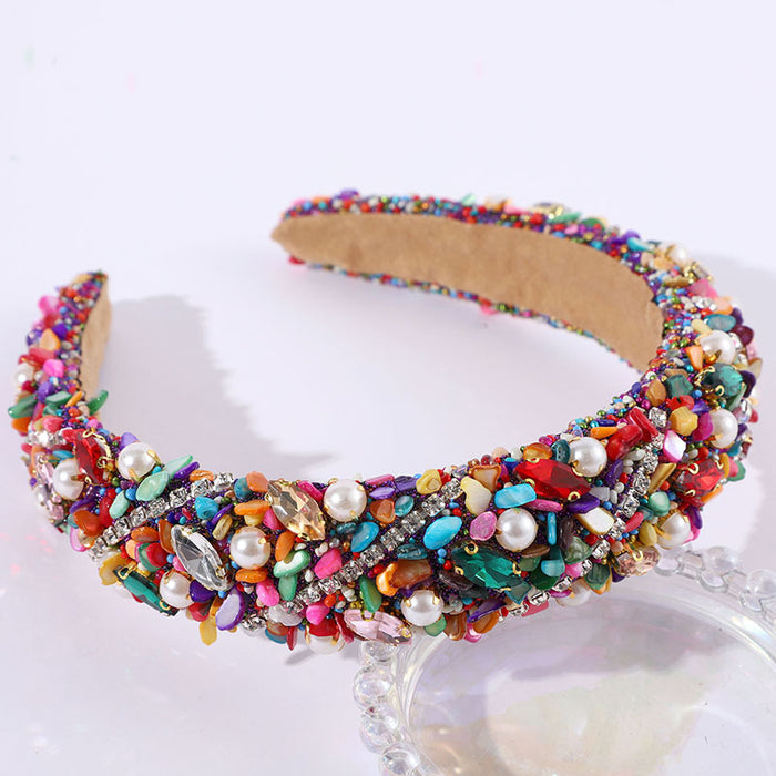 Wholesale Pearl and diamond headband personalized versatile fashion hair accessories banquet headdress