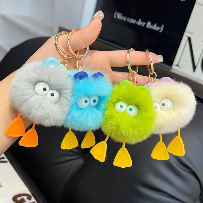 Wholesale Cute little furry ball car keychain pendant plush book bag pendant