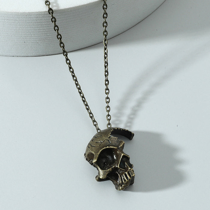 Wholesale Gothic Half Skull Pendant Men's Necklace JDC-NE-ChengHan015