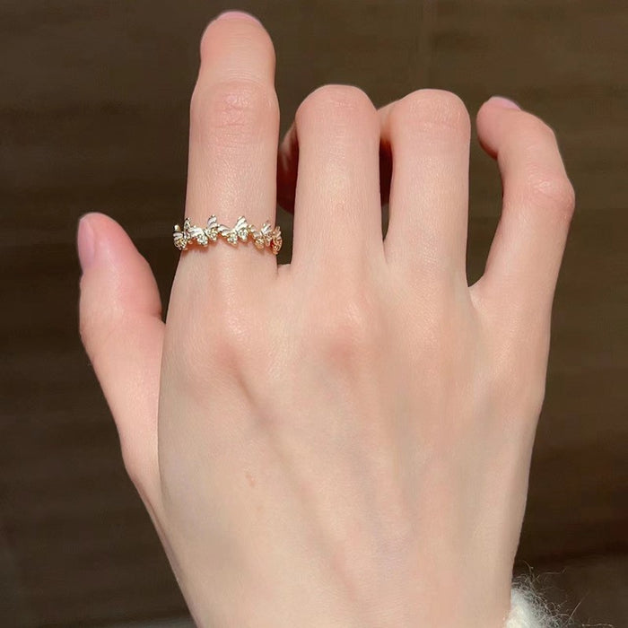 Wholesale Light luxury ring, high-end feel, open index finger ring, unique and niche ring