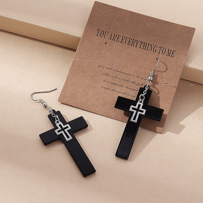 Wholesale Double Cross Resin Earrings JDC-ES-Qianzi002