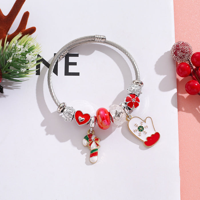 Wholesale Stainless Steel Christmas Charm Bracelet Women' s Fashion Accessory MOQ≥2