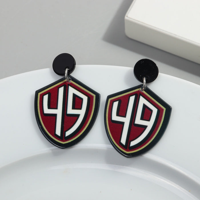 Wholesale Football League Exaggerated Earrings
