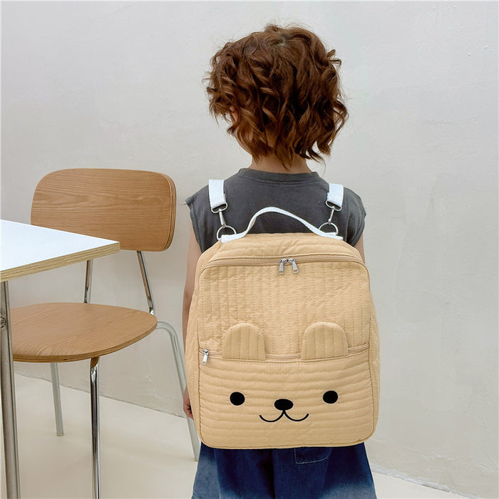 Wholesale Embroidery Thread Quilted Cotton Children's Backpack JDC-BP-YuanDuo079