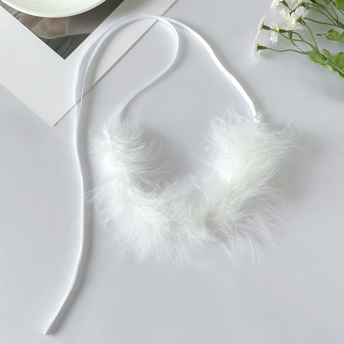 Wholesale Exaggerated party short feather collar niche necklace