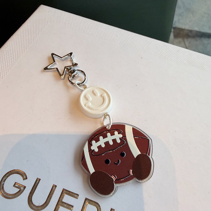 Wholesale Cartoon smiley face ball star keychain