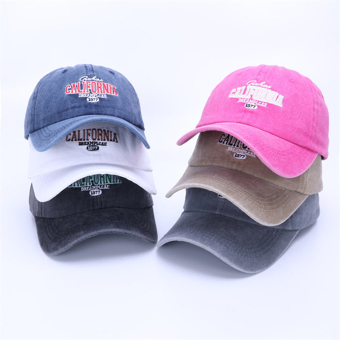 Wholesale New Fashionable Embroidered Letter Baseball Hat Spring/Summer Washed Cotton Sunshade Duck Tongue Hat