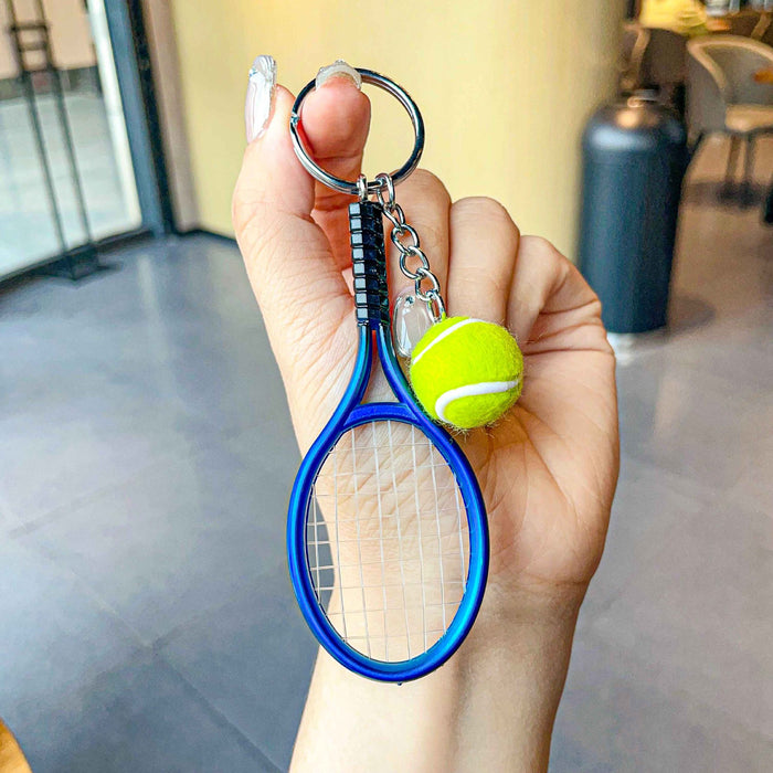 Wholesale Simulated tennis keychain pendant, sports event souvenir, tennis keychain gift