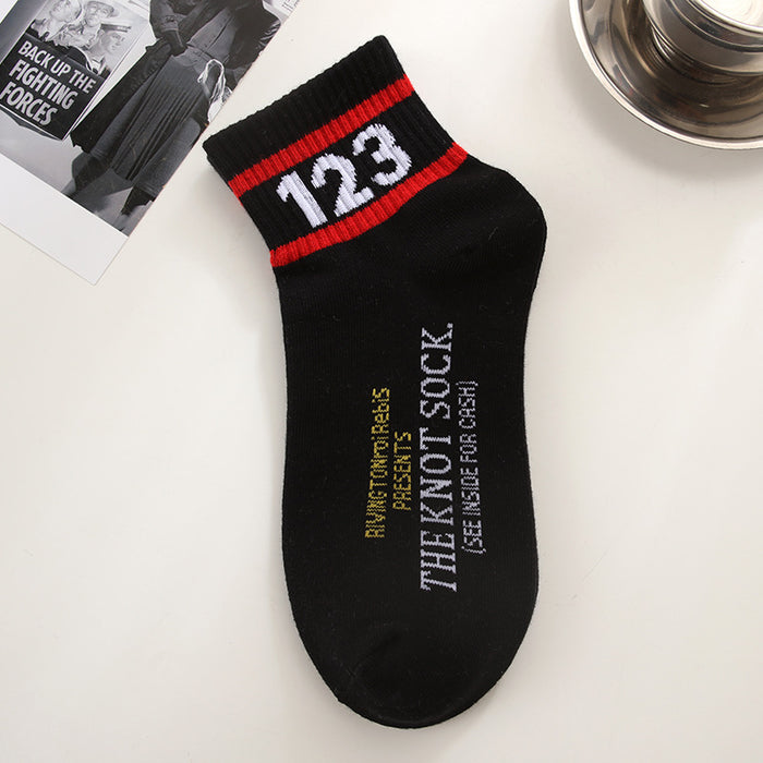 Wholesale Striped short tube socks, niche sports basketball socks, student cotton socks, women's boat socks