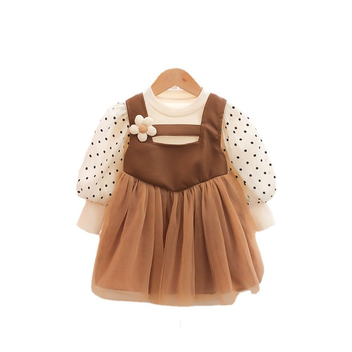 Wholesale Polka Dot Puff Tulle Children's Dress JDC-CTS-MianY015