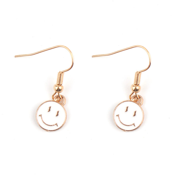 Wholesale Cartoon Smiley Face Alloy Pendant Earrings JDC-ES-FuYu006