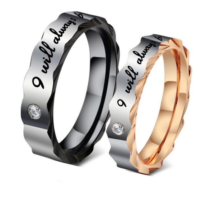 Wholesale Popular temperament, diamond studded titanium steel couple ring, fashionable, light luxury diamond ring, niche pair ring, hand accessory