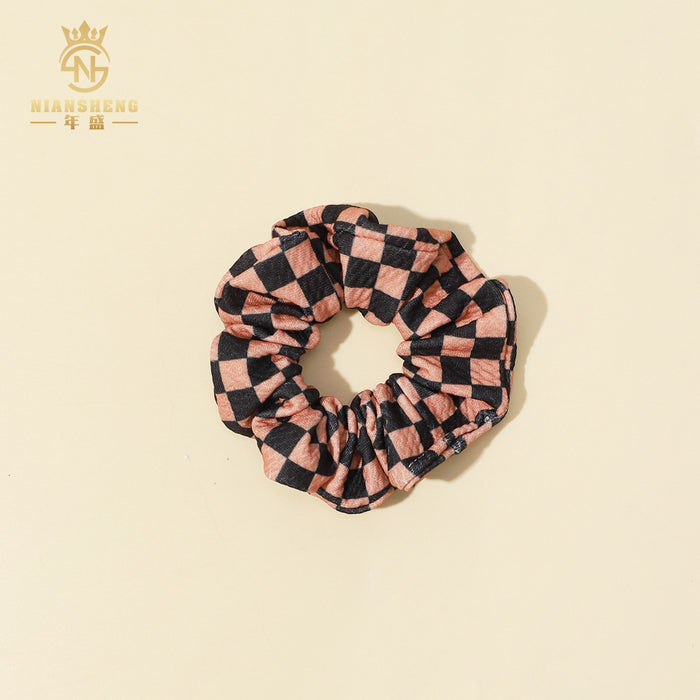 Wholesale  children' s hair accessories printed elastic large intestine ring cloth ring pure cotton girl baby hair ring