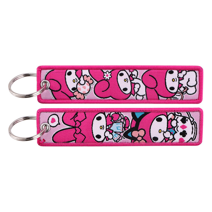 Wholesale Cartoon Cute Woven Label Lanyard Keychain JDC-KC-KKX010