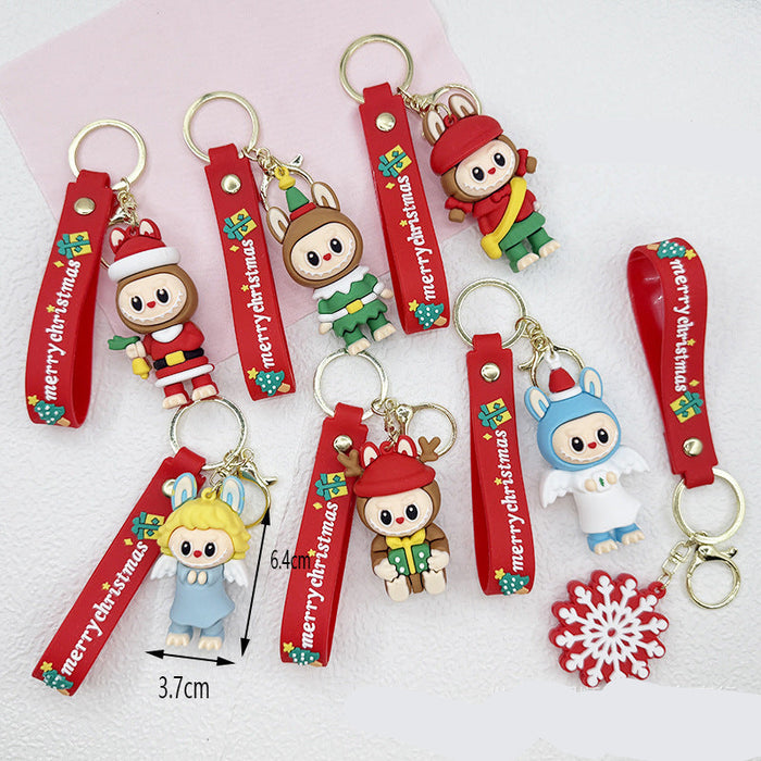 Wholesale Cute Cartoon Christmas Bag Charm PVC Keychain