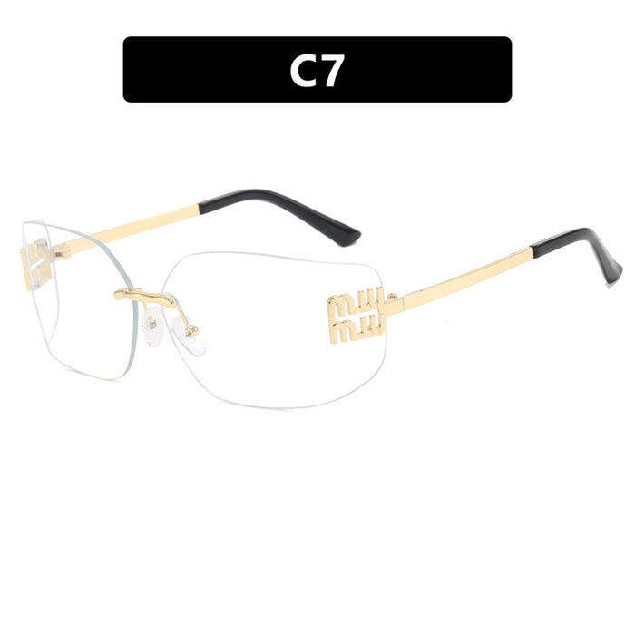 Wholesale Sunglasses curved integrated frameless cut edge sunglasses