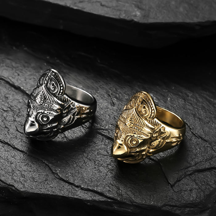 Wholesale Stainless Steel Ring Hindu Garuda Titanium Steel Eagle Face Vintage Personalized Ring