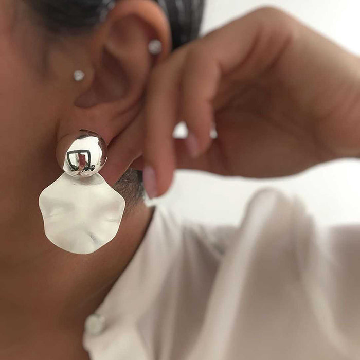 Wholesale Exaggerated alloy jewelry niche earrings versatile irregular round earrings