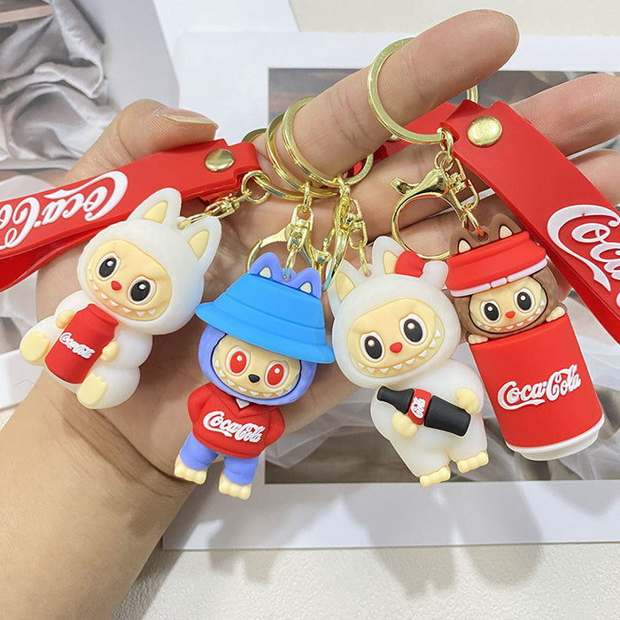 Wholesale Cartoon Cross-Dressing Little Sheep Keychain Silicone Doll Gift Car Keychain Pendant