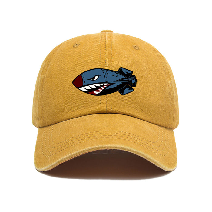 Wholesale Printed baseball cap for outdoor leisure, sun shading, washed retro trend, duckbill cap