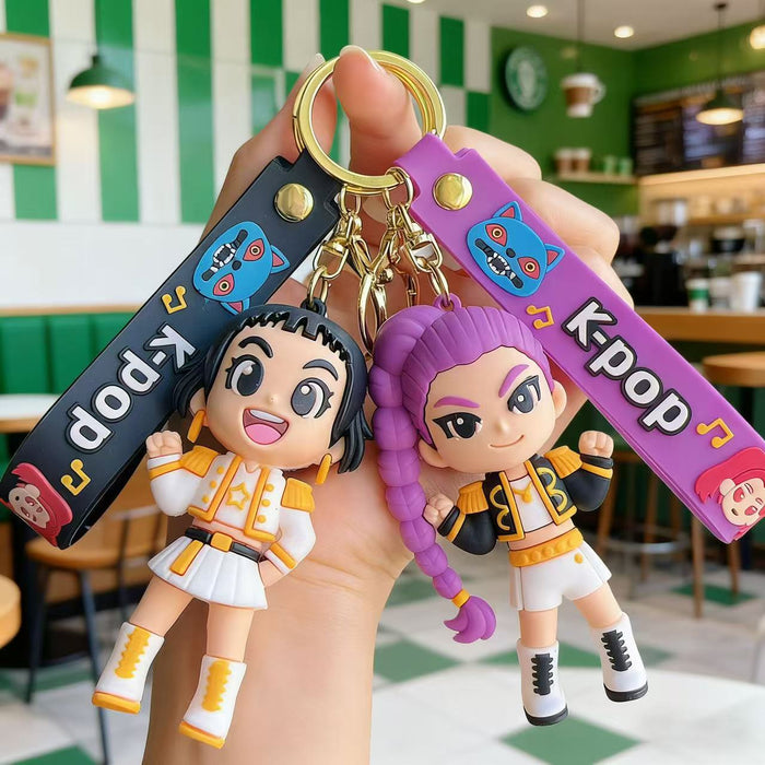 Wholesale Flexible Rubber Anime Witch Girl Keychain Cute Bag Pendant Fashion Accessory Gift
