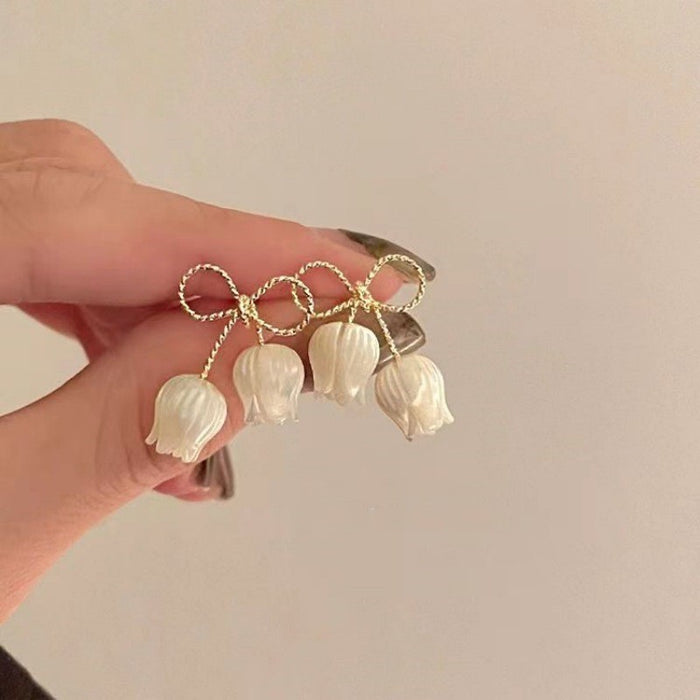 Wholesale Trendy Fairy Forest Design Tulip Earrings Zinc Alloy Electroplated Gift for Party Everyday Wear