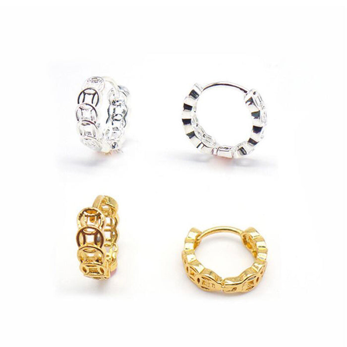 Wholesale copper coin gold silver ear buckle